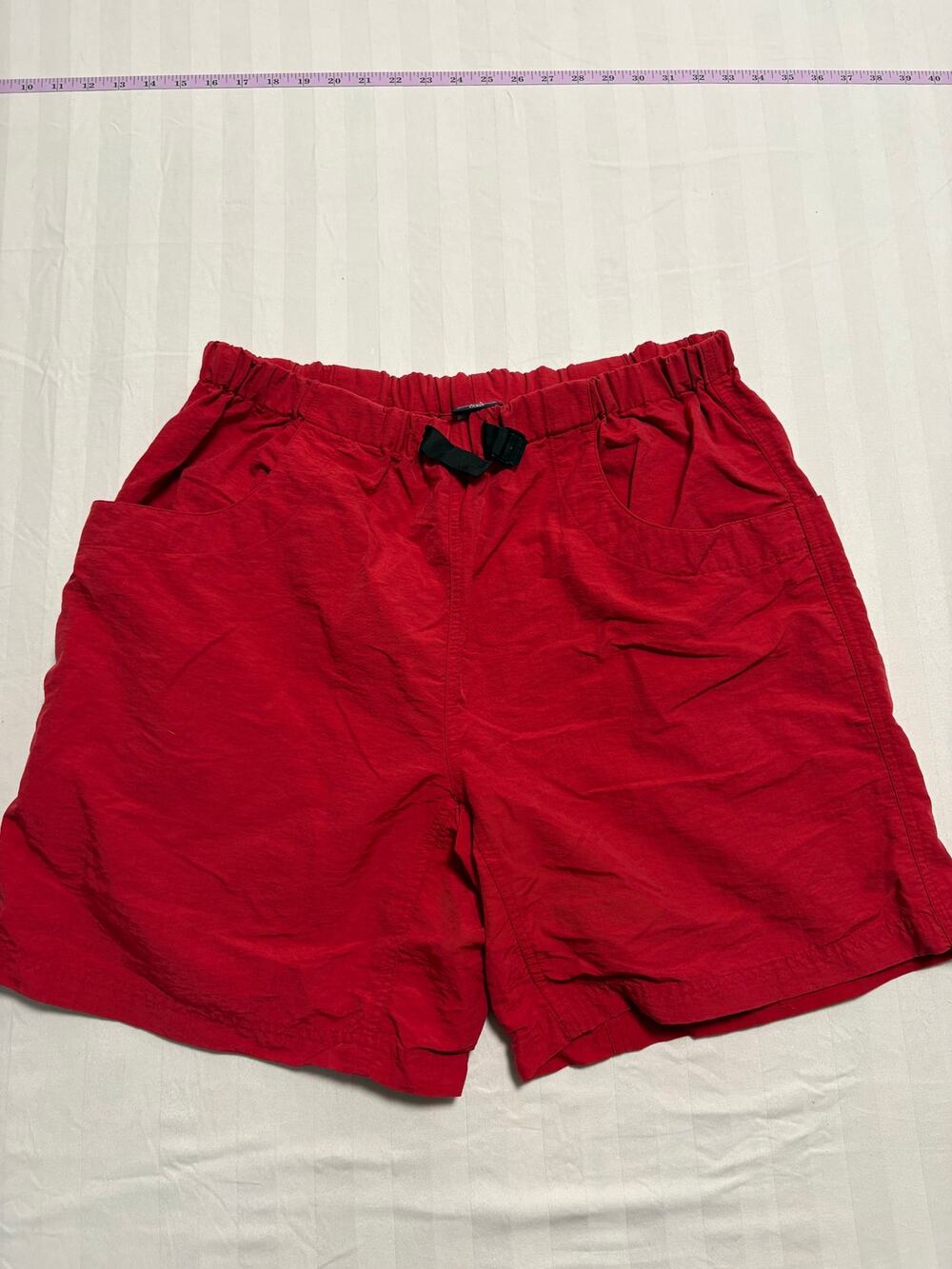 Kavu Womens Large Red Hiking Shorts Elastic Waist Outdoor Casual Nylon